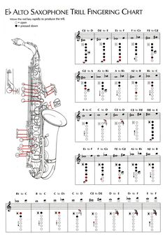 the alto saxophone fingering chart