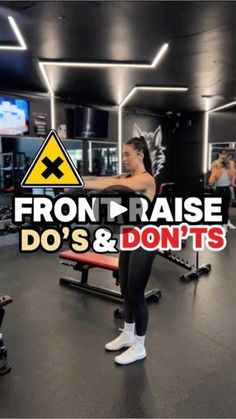 a woman doing squats in front of a gym machine with the words, from raise do's and don'ts