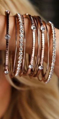 Diamonds Crystal Bangle, Bangles Jewelry, Diamond Bracelets, Gold Bangles, Fashion Bracelets, Or Rose, Beautiful Jewelry