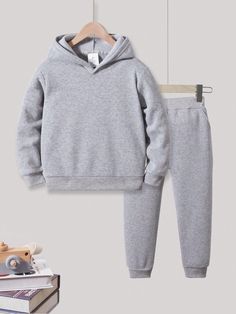 2pcs Set Young Boy Solid Color Long Sleeve Hoodie And Athletic Pants Suit Multicolor Casual    Plain  Slight Stretch Spring/Fall,Winter,All Young Boys Clothing, size features are:Bust: ,Length: ,Sleeve Length: Sweatshirt And Sweatpants Set, Hoodie And Sweatpants, Slim Fit Top, Printed Sleeveless Top, Pants Suit, Sweatpants Set, Boys Set, Embroidered Shorts, Dark Jeans