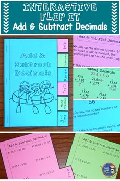 an interactive flip - it addition and subtract activity for students to practice adding and subtracting