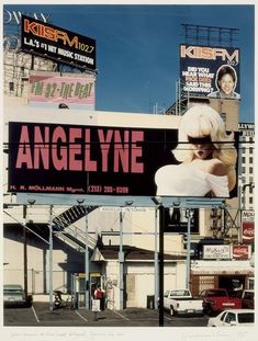 an advertisement for angeline on the side of a building