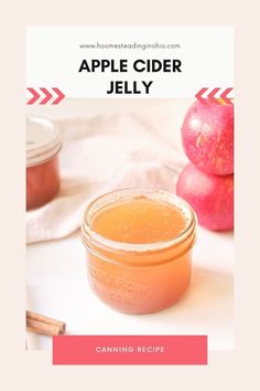 an apple cider jelly recipe in a jar