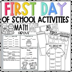 the first day of school activities for students to practice their math skills and help them learn