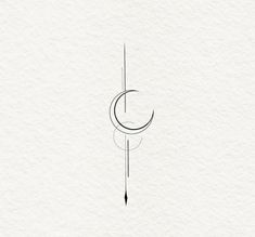 a drawing of a crescent on top of a white paper with a pen in it