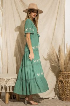 TEAL BOHO CHIC MAXI, FLORAL EMBROIDERY , I KNOW THIS IS EXACTLY WHAT YOU ARE LOOKING FOR!! DON'T MISS OUT, LIMITED !!!!!! You don't have this in your closet? Hippie Vibe Tribe getting cute fashion in daily! #teal #womensclothing #hippievibetribe.com #cozy #maxidresses Taupe Maxi Dress, Hippie Mom, Mom Vibes, Vibe Tribe, Mama Style, Floral Embroidered Dress, Embroidered Maxi Dress, Silky Dress, Hippie Dresses