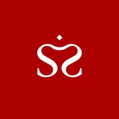 the letter s is made up of two white letters on a red background with an inverted shape