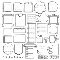 a black and white illustration of various paper items