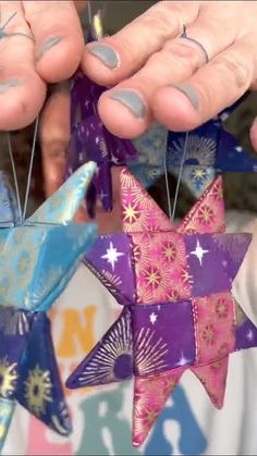 Scandinavian Folded Star Ornaments with Mx Domestic Folded Star, Star Ornaments, Star Ornament, Tis The Season, Making Ideas, Hands On, Sewing Crafts, Christmas Ornaments, Sewing