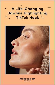 TikTok is our go-to platform for all things makeup and beauty, and this jawline highlighting hack is exactly why! Jawline highlight is one of the latest viral trends to take over BeautyTok and is the secret to creating a pronounced makeup look with a perfect finish. Head to our article to get the lowdown on this easy beauty hack for a glowy and toned jawline! #beautytok #beautyhack #makeuphack #makeuphighlight #facemakeup Define Jawline Makeup, Defined Jawline, Makeup Basics, Makeup Counter, Basic Makeup, Contour Makeup, Highlighter Makeup