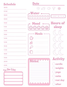 Do you ever feel like you're never really organised? Well, this is the ultimate daily planner for you!  This digital printable planner is perfect for anyone who wants to be more productive and have a better handle on their day-to-day. It has space for all of your important dates and notes.   Plus, it's also instant download so you can get started right away! So whether you're a teacher, student or just someone who wants to track their day, this planner is perfect for you! To Do List For The Day, Daily Study Planner Printable, To Do List Ideas For Study, Pink Planner Aesthetic, To Do List For Students, Study Plan Aesthetic, Aesthetic Study Planner Template, Aesthetic Schedule Ideas, Student Planner Ideas