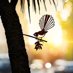 Fantail (The New Zealand Piwakawaka) - Metalbird USA Working In The Garden, Weathering Steel, Lawn Ornaments, Metal Garden Art, A Bug, The Bush, Corten Steel, The Pretty, Perfect Christmas Gifts