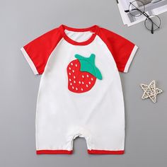 Cartoon Design Bodysuit for Baby Wholesale children's clothing - PrettyKid Playful Short Sleeve Jumpsuits And Rompers For Summer, Cute Short Sleeve Onesie For Summer, Cute Short Sleeve Summer Jumpsuits And Rompers, White Cotton Jumpsuits For Playtime, Summer Short Sleeve Onesie For Playtime, White Cotton Jumpsuits And Rompers For Playtime, Pink Cartoon Print Onesie For Summer, Family Matching Cotton Bubble Romper For Spring, Cotton Short Sleeve Bubble Romper For Spring