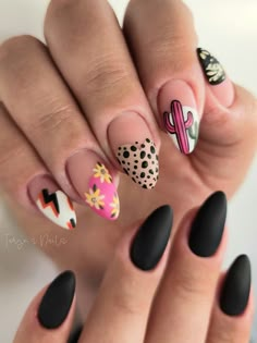 Cowboy Nails, Retro Nails, Summery Nails, Cute Gel Nails, Get Nails, Skin Nails, Hair Skin Nails, Funky Nails