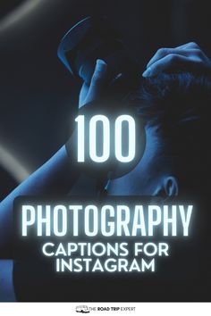 a person holding their head with the words 100 photography captions for instagram on it