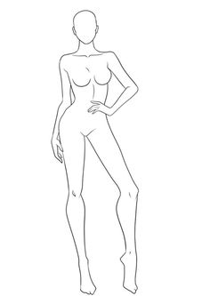 the outline of a woman's body is shown in black and white, with her hands on her hips