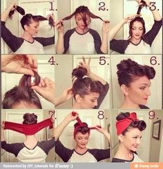 60s Greaser hair Pin Curls, Short Haircut, Rockabilly Fashion, Retro Hairstyles, Vintage Hairstyles