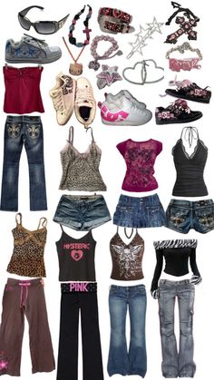 2000s Fashion Inspiration, Styl Grunge, 00s Mode, Mcbling Fashion, Trashy Outfits, 2000s Outfit, 2000s Mcbling, 2000s Fashion Trends, Outfits 2000s