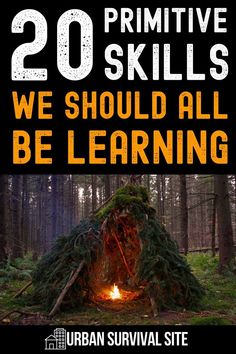 a poster with the words 20 primitive skills we should all be learning in front of it