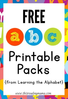 the free printable pack for learning the alphabet