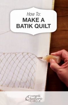 how to make a batk quilt