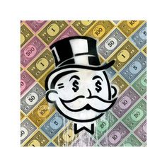 a drawing of a man with a top hat and mustache on it's face