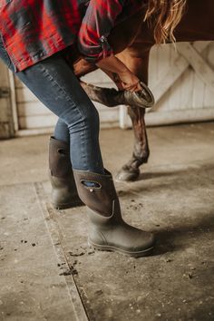 Neo-Classic Tall Women's Farm Boots. 100% waterproof 30% lighter than other boots. Ridiculously tough, improbably light. Photo credit: IG @ashleyscheider #bogsfootwear Scottish Boots, Farm Boots, Womens Fall Boots, Slip Resistant Shoes, Boots Tall, Light Photo, Fall Boots, Neo Classic, Boots Fall