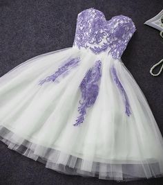 Cute Simple Tulle With Lace Applique Short Homecoming Party Dress Purple Dresses For Banquet And Prom Season, Purple Sleeveless Dress With Tulle Skirt, Purple Tulle Skirt Prom Dress, Party Dress With Tulle Skirt And Sweetheart Neckline, Purple Organza Party Dress, Purple Tulle Skirt Gown For Party, Party Purple Organza Dress, Purple Gown With Tulle Skirt For Party, Organza Dress With Tulle Skirt For Banquet