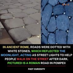 two different pictures with the same caption in each one's own language, and an image of cobblestones