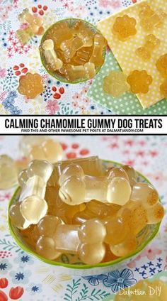 two pictures showing different types of gummy bears