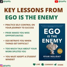 a poster with the words, key lessons from eco is the enemy and an image of a statue