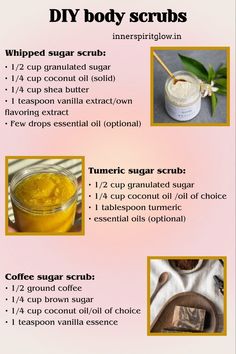 DIY BODY SCRUBS | diy body scrubs recipes | diy body scrubs for glowing skin | skincare#diybodyscrubs #bodyscrubrecipes #glowingskin #skincaretips #homemadeskincare #naturalskincare #diyskincare Diy Brown Sugar Body Scrub, Vanilla Body Scrub Recipe, Diy Body Polish Recipes, Diy Face And Body Scrub, Diy Body Care Recipes, How To Make Body Scrub Homemade, How To Make Body Scrub, Homemade Body Oil, Whipped Sugar Scrub Recipe