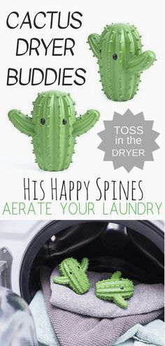 cactus dryer buddies are the cutest things you'll ever see in your laundry