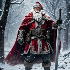 Santa Claus Concept Art, Warrior Santa, Fantasy Barbarian, Marry Xmas, Barbarian Warrior, Santa Claus Outfit, Santa Claus Images, Warrior Art