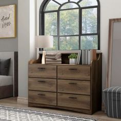 a bedroom scene with focus on the dresser