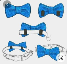 four different types of blue bow ties