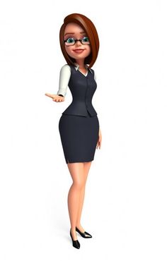 a woman in a business suit pointing at something