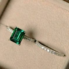 ad eBay - Find many great new & used options and get the best deals for 2.30Ct Emerald Simulated Green Emerald Engagement Ring Set 14K White Gold Plated at the best online prices at eBay! Free shipping for many products! Antique Engagement Rings, Smaragd Ring, Stunning Engagement Ring, Morganite Engagement, Emerald Engagement, May Birthstone, Antique Engagement, Stone Engagement Rings, Emerald Engagement Ring