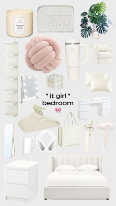 trendy bedroom Vannila Girl Room Ideas, Cute Girly Bedroom Ideas, Vanilla Girl Aesthetic Room, Refurbishing Furniture, Space Saving Hacks, White Room Decor, Saving Hacks, Room Redesign, Preppy Room Decor