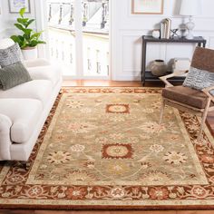 a living room filled with furniture and a rug