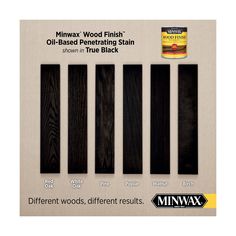 minwax wood finish oil based penetrating stain in true black, 5 - pack