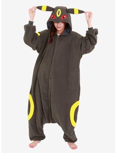 Pokemon Umbreon Kigurumi | BoxLunch Locked In Kigurumi Mask, Woman Pokemon Costume, Umbreon Blanket, Eeveelutions Costumes, Eevee Dress, Pokemon Kigurumi, Adorable Pokemon, Dark Type Pokemon, Night Person