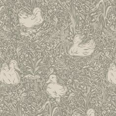 an old wallpaper with birds and flowers on it