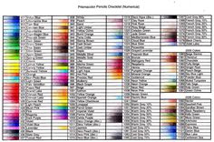 the color chart for all different colors in this page is an excellent way to help students learn