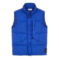 STONE ISLAND Crinkle Reps Down Vest 'Blue' 7915G0423-V0022 Down Vest, Stone Island, Stone, Blue