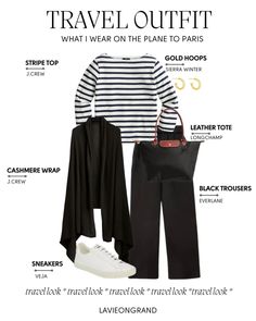 Outfit Ideas For Paris, Traveling To Paris, Travel Outfit Ideas, Plane Outfit, Travel Attire, Airplane Outfits, Fashion Travel Outfit, Fashion Capsule Wardrobe