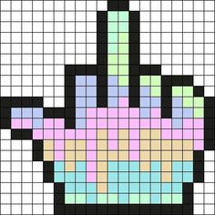 an image of a cross stitch pattern with squares in the shape of a basket on it