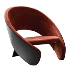 the curved chair is red and black