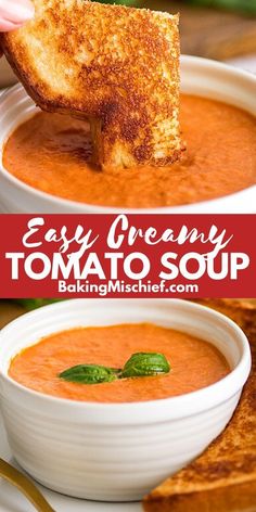 this easy creamy tomato soup is the perfect way to use up those leftover tomatoes