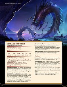 an image of a dragon in the middle of a page with information about it and how to use it